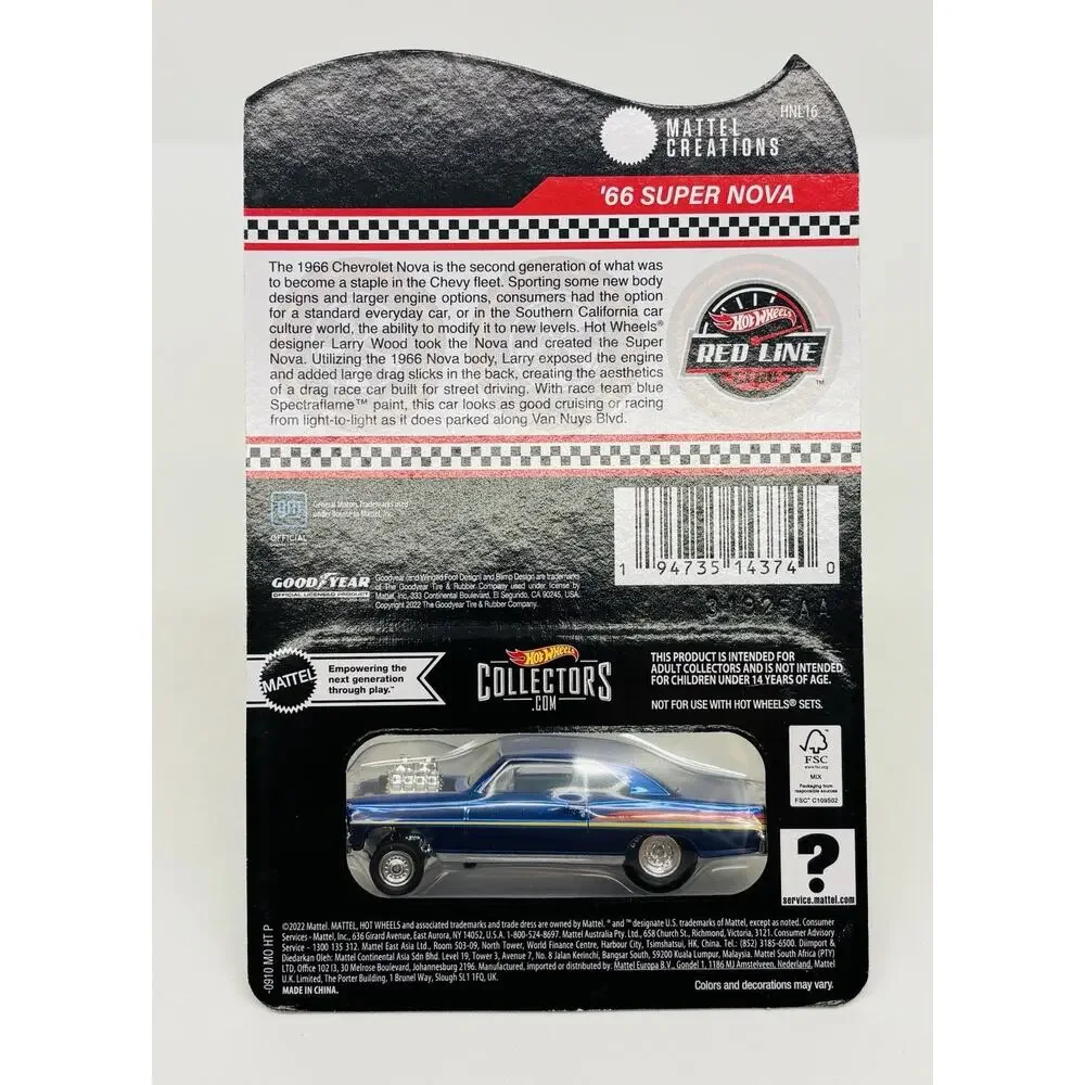 Hot Wheels 2022 RLC '66 Super Nova Blue w/ Protector Case HNL16